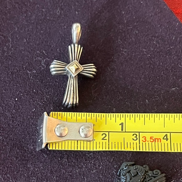 RARE LAGOS Sterling Silver 18k yellow gold Cross Pendant - Picture 11 of 13